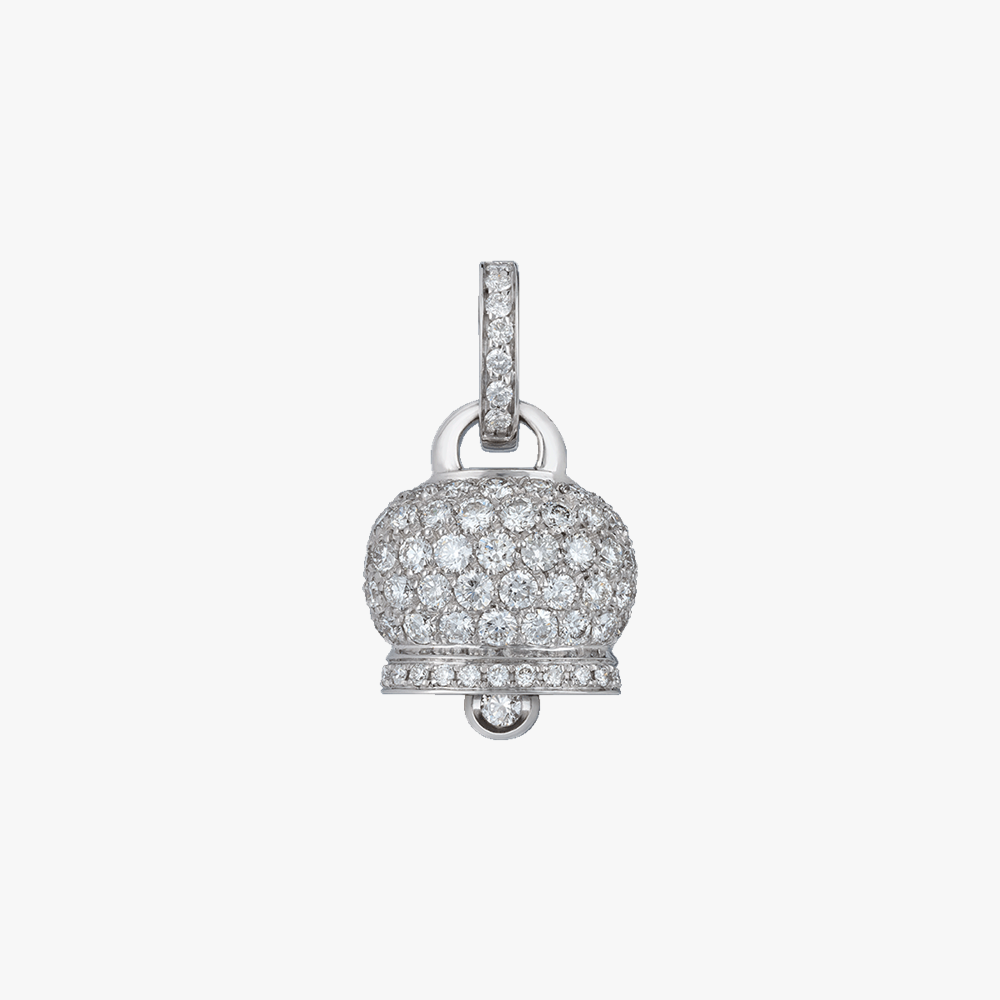 Chantecler Campanelle Pendant in 18kt White Gold and Pavé Diamonds (Medium)