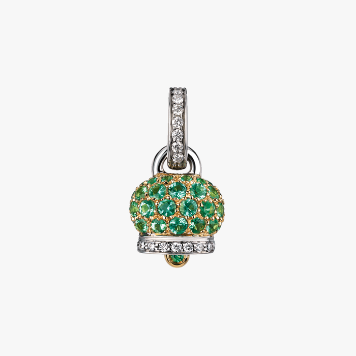 Chantecler Campanella Small Pendant 18kt White Gold Emeralds & Diamonds