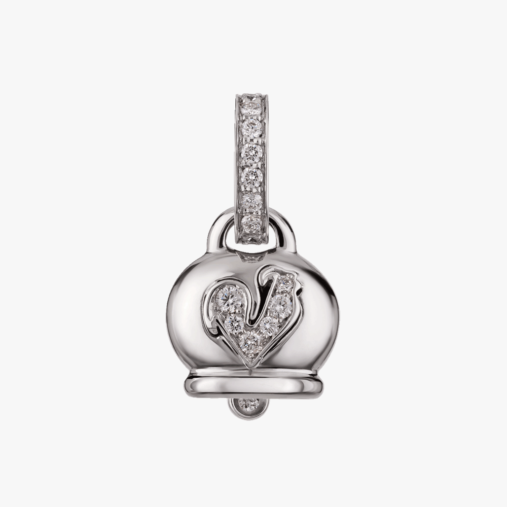 Chantecler Campanelle Rooster Small Charm in 18kt White Gold & Diamonds