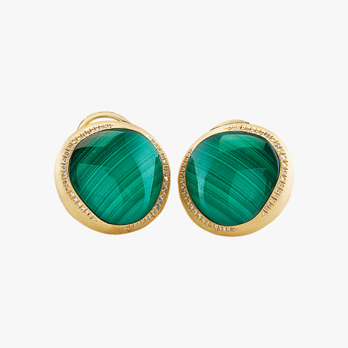 Chantecler Green Malachite 18k Gold Earrings 42938