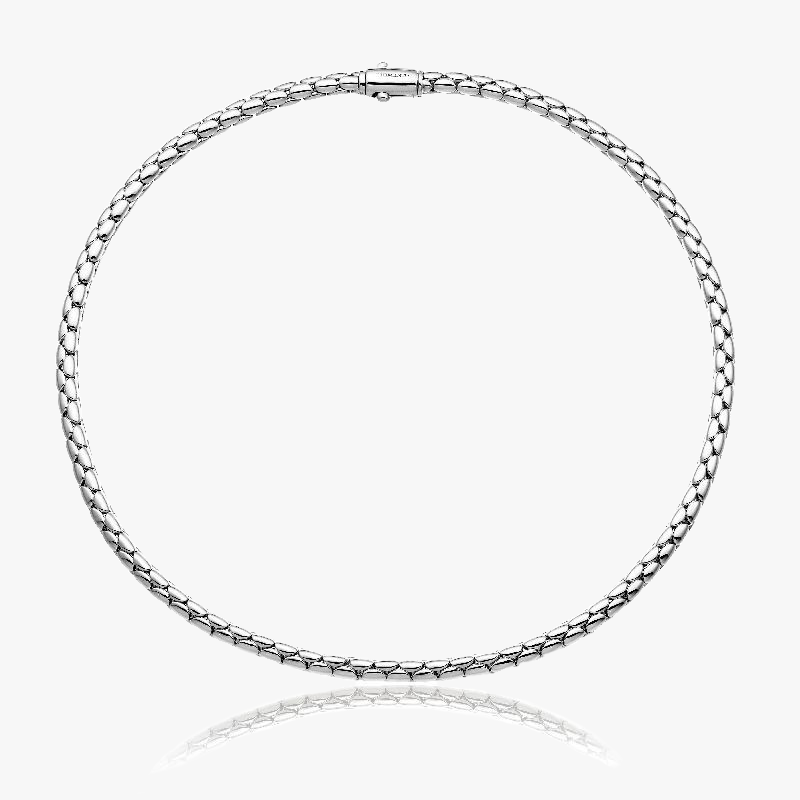 Chimento Stretch Spring Necklace (Large) in 18k White Gold - 1G00956ZZ1450