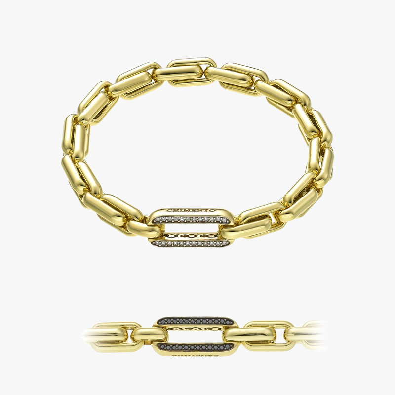 Chimento X-Tend Bracelet (Large) in 18k Yellow Gold with White Diamonds and Black Diamonds 1B09481NB1170