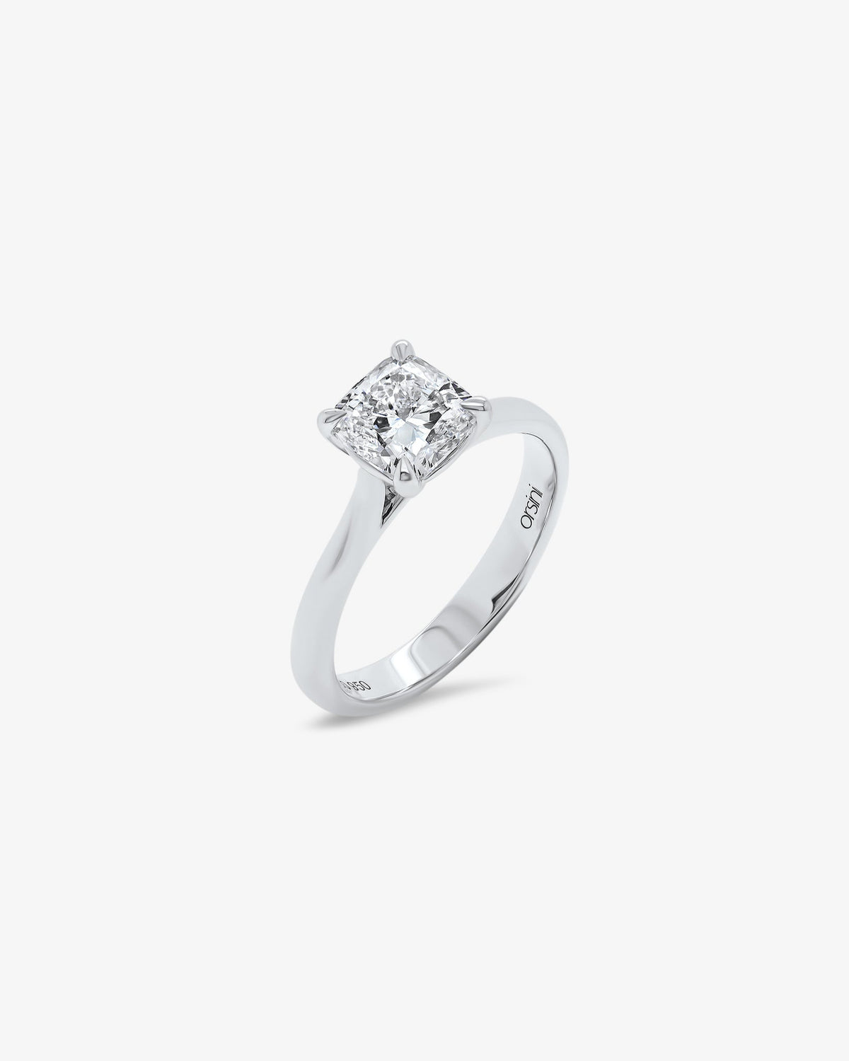 Classico Cushion Solitaire Diamond Engagement Ring in White Gold