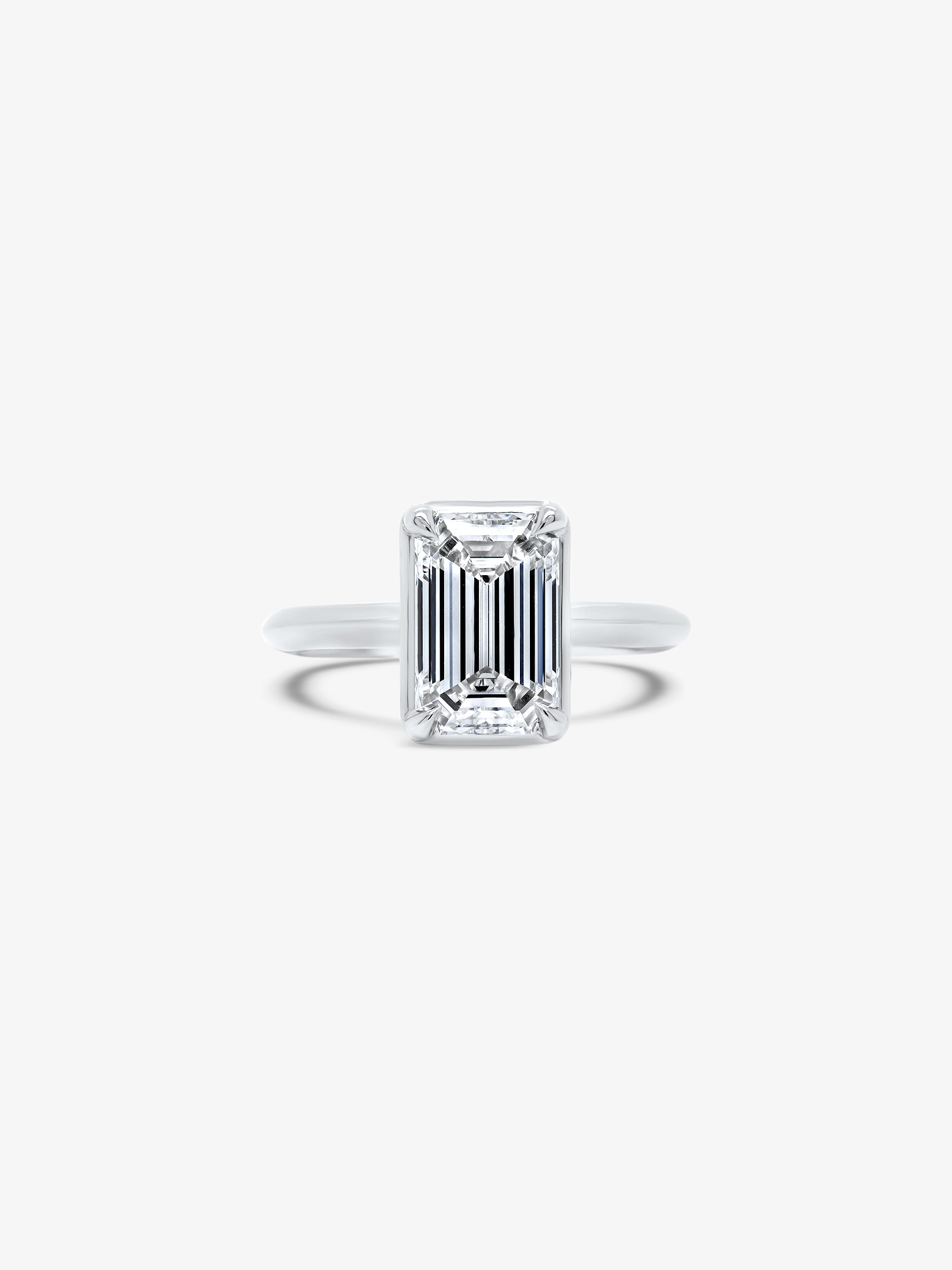 Classico Emerald Solitaire 3ct Diamond Engagement Ring in White Gold