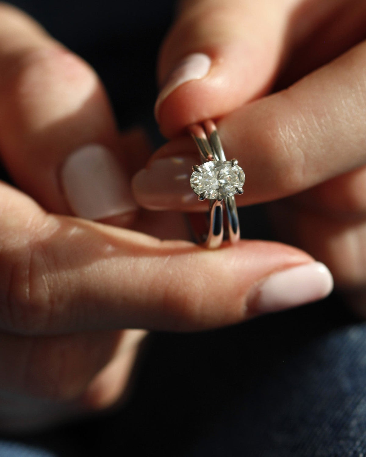 Classico Oval Solitaire Diamond Engagement Ring in white gold