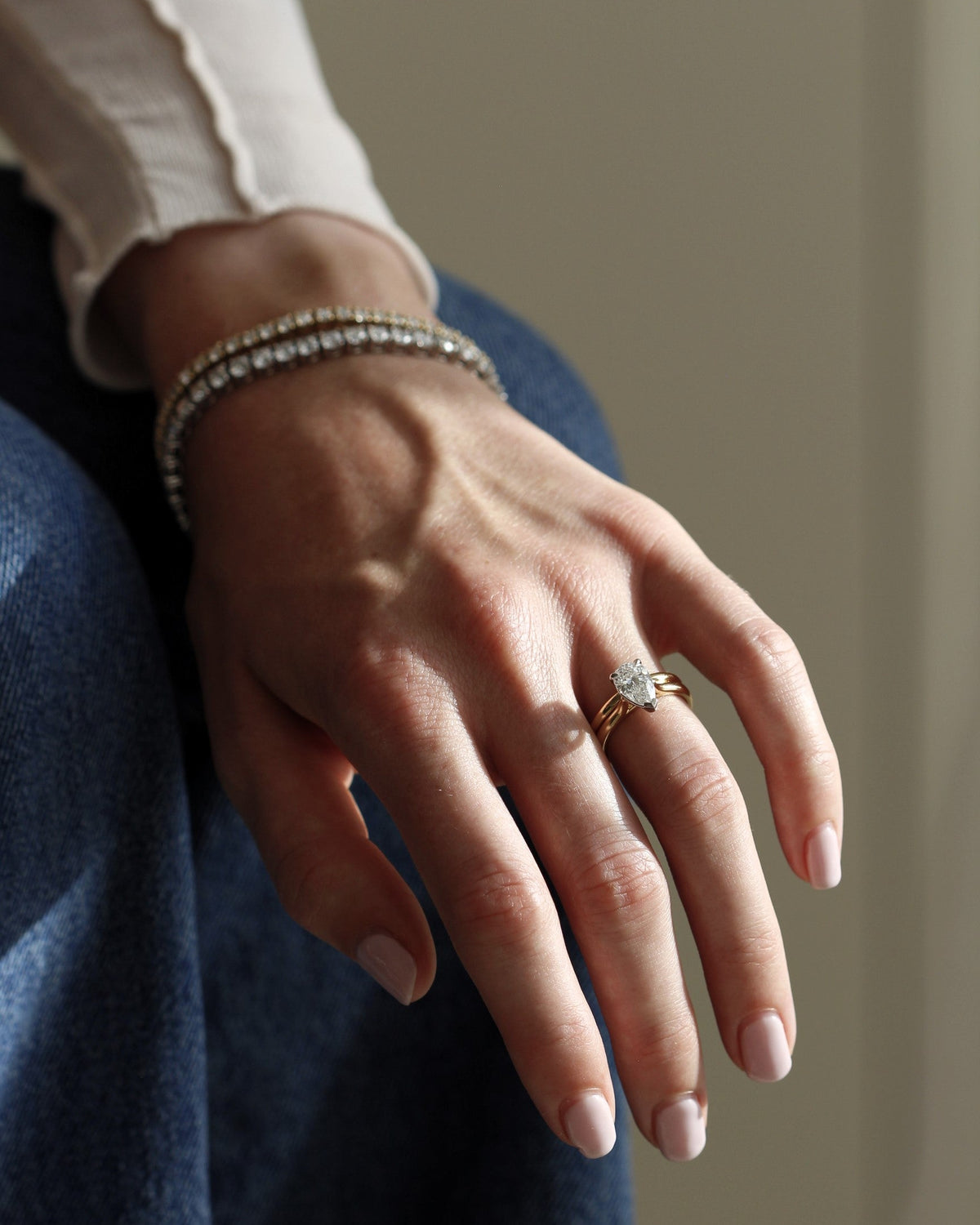 Classico Pear Solitaire Diamond Engagement Ring