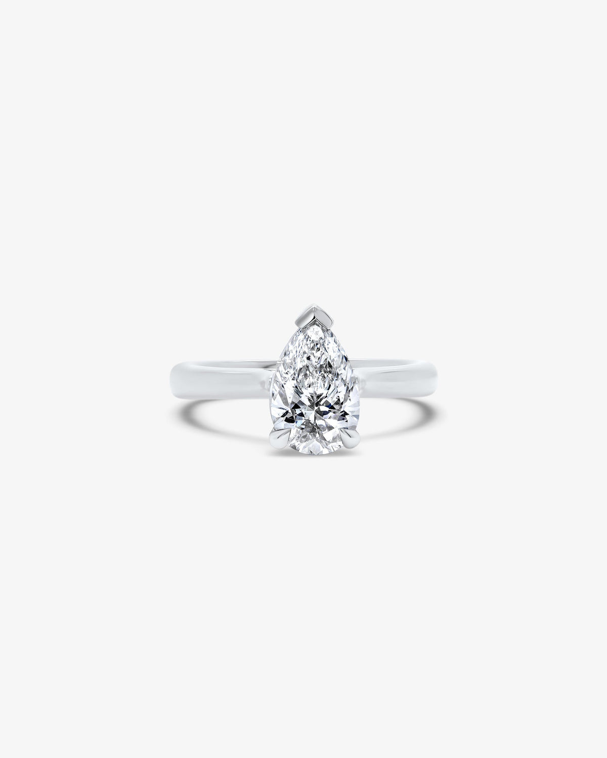 Classico Pear Solitaire Diamond Engagement Ring in White Gold
