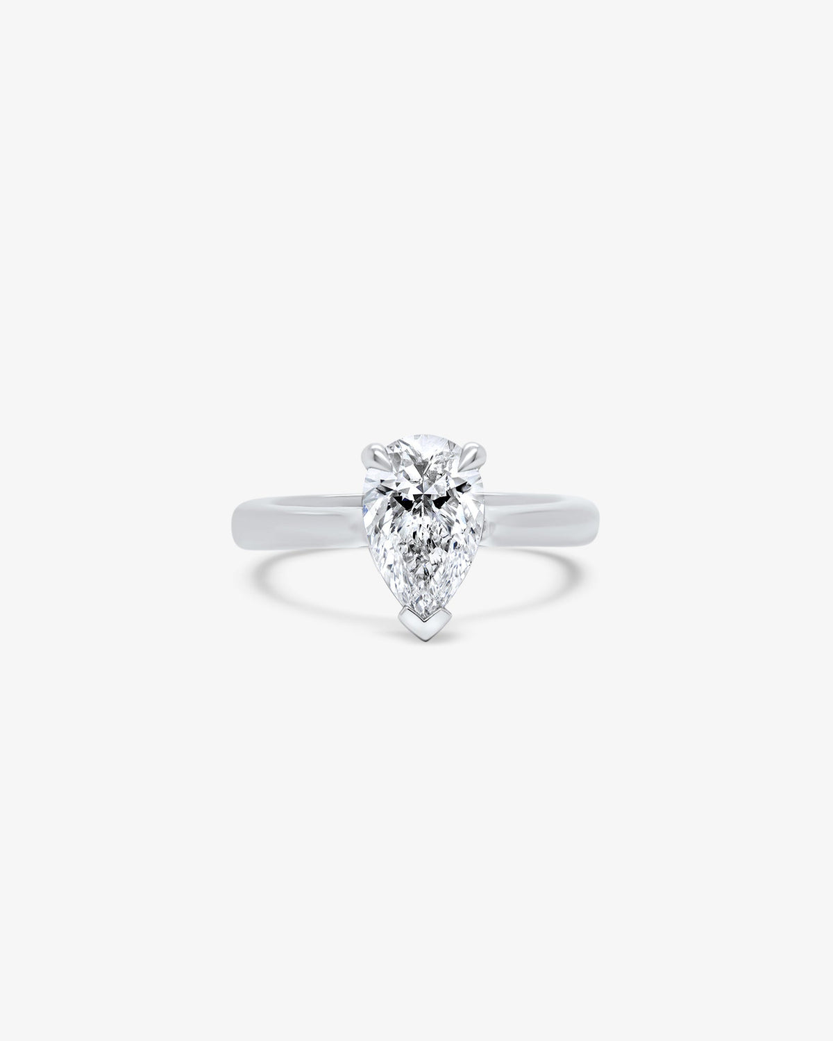Classico Pear Solitaire Diamond Engagement Ring in White Gold