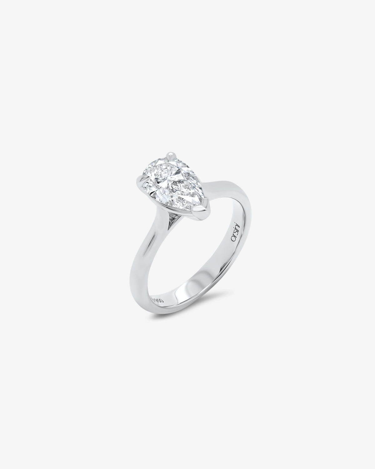 Classico Pear Solitaire Diamond Engagement Ring in White Gold