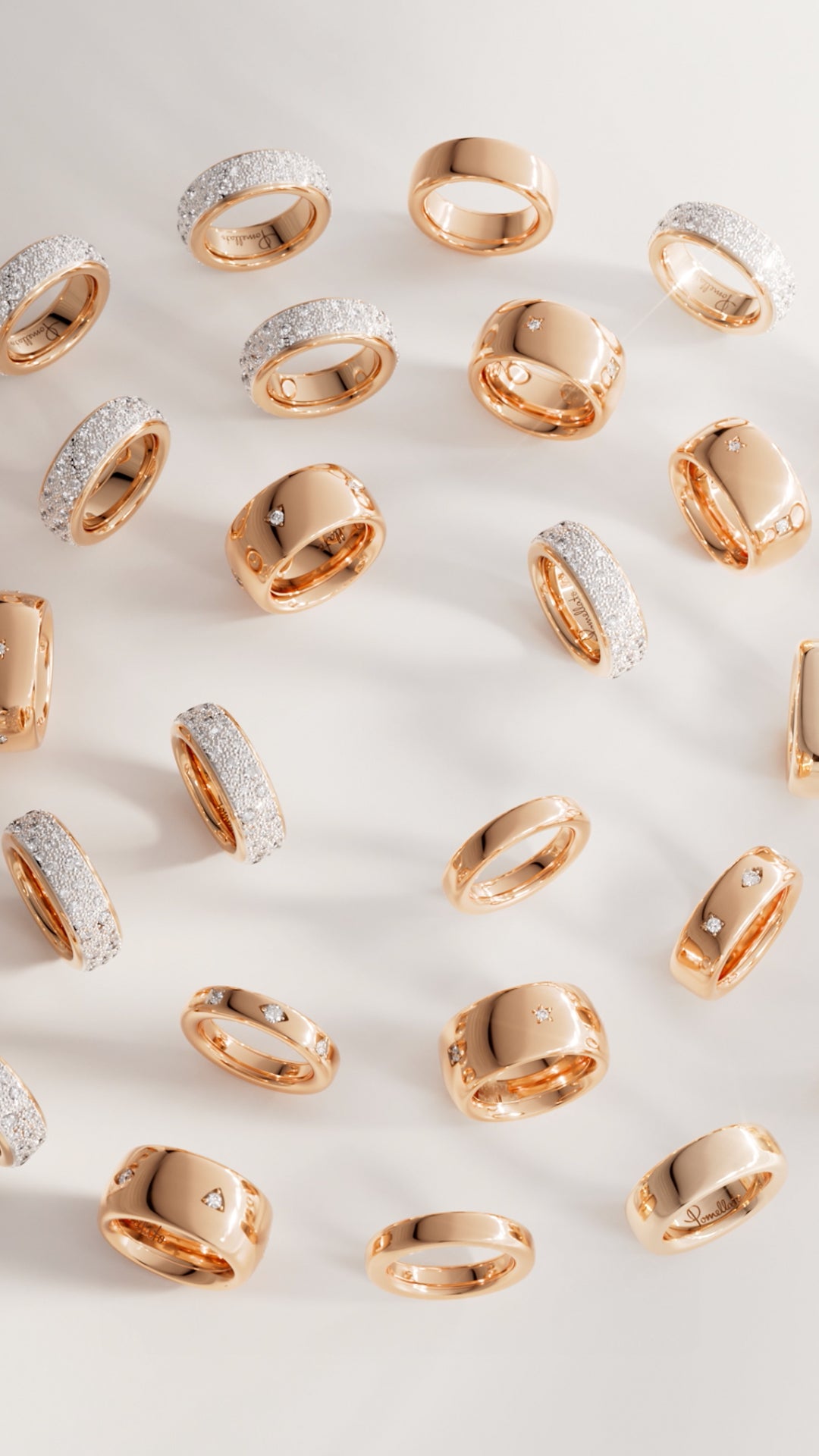 pomellato 18k gold rings with diamonds