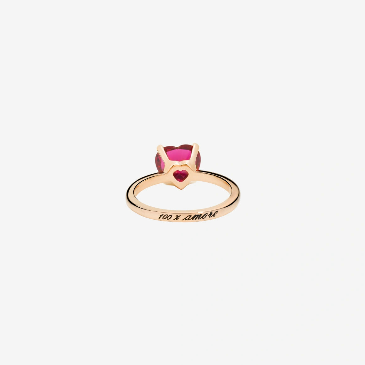 DoDo Heart Ring in 9K Rose Gold and Synthetic Ruby - Orsini Jewellers