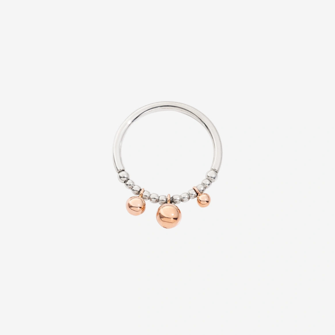 Dodo Bollicine Ring in Sterling Silver with Rose Gold and Silver Spheres - Orsini Jewellers