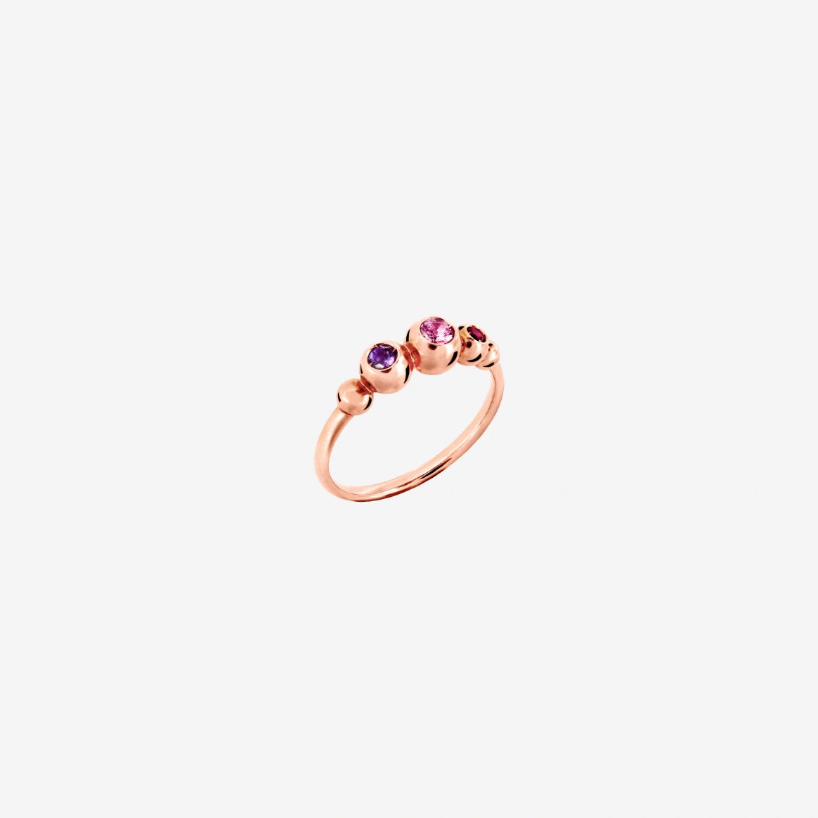 Dodo Bollicine Gemstone Ring in 9K Rose Gold with Pink Sapphire - Orsini Jewellers
