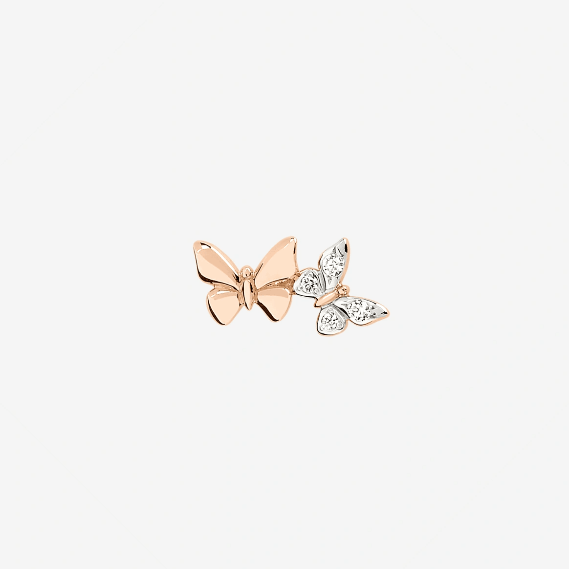 Dodo Butterfly Earring in 9k Rose Gold with Diamonds - Orsini Jewellers