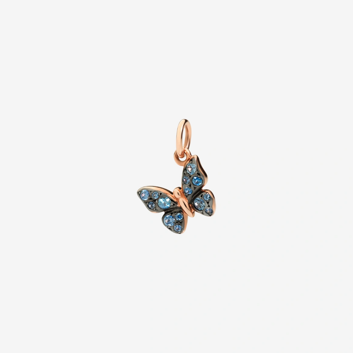 Dodo Butterfly Charm in 9k Rose Gold and Blue Sapphires - Orsini Jewellers