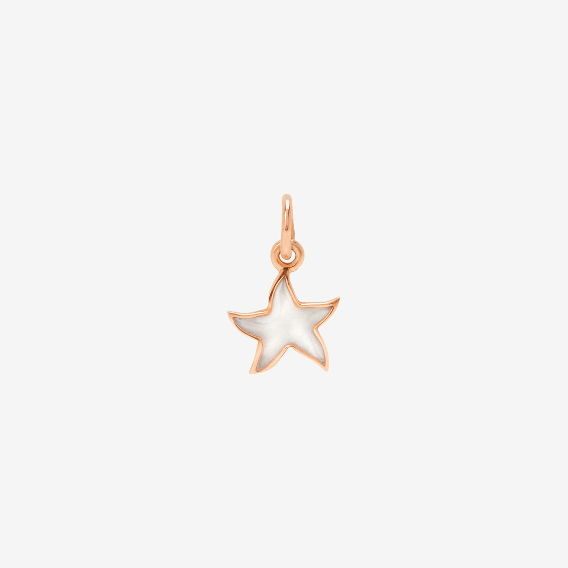 DoDo Charm STAR Cathedral Effect Mother of Pearl Enamel in Rose Gold - Orsini Jewellers