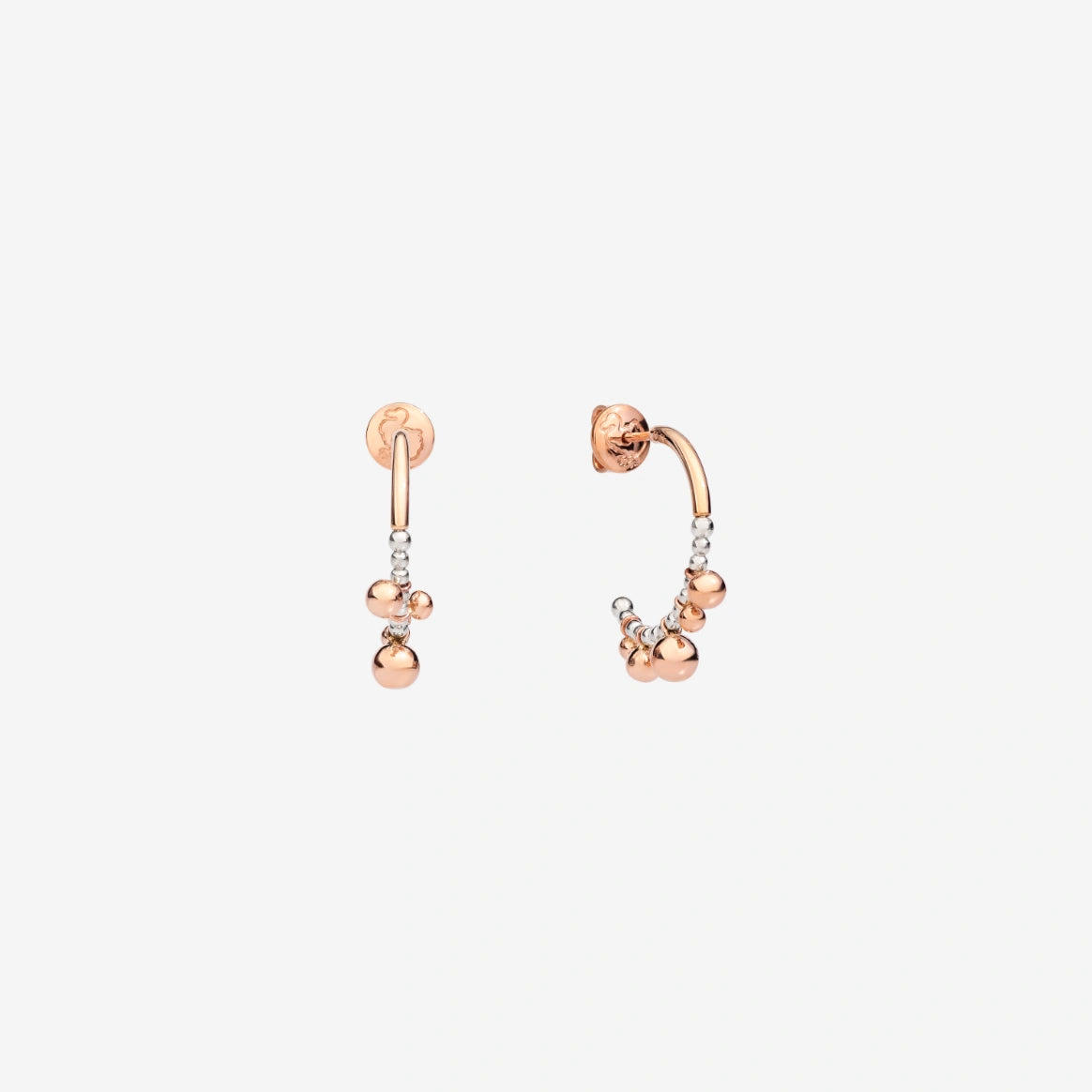 DoDo Earrings BOLLICINE Rose Gold and Silver Small - Orsini Jewellers