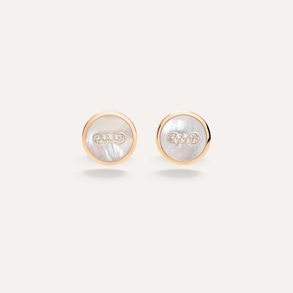Diamond and Mother of Pearl Stud Earrings