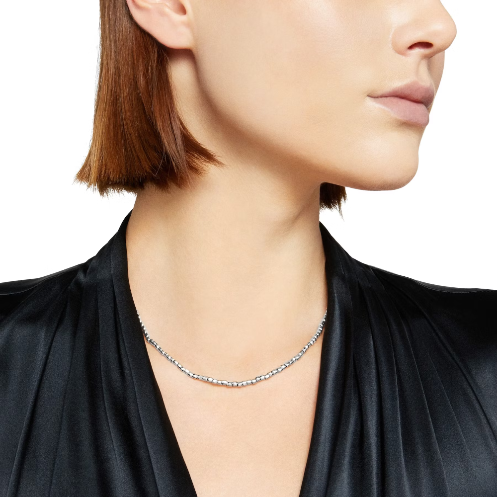 Dodo silver short necklace mini granelli