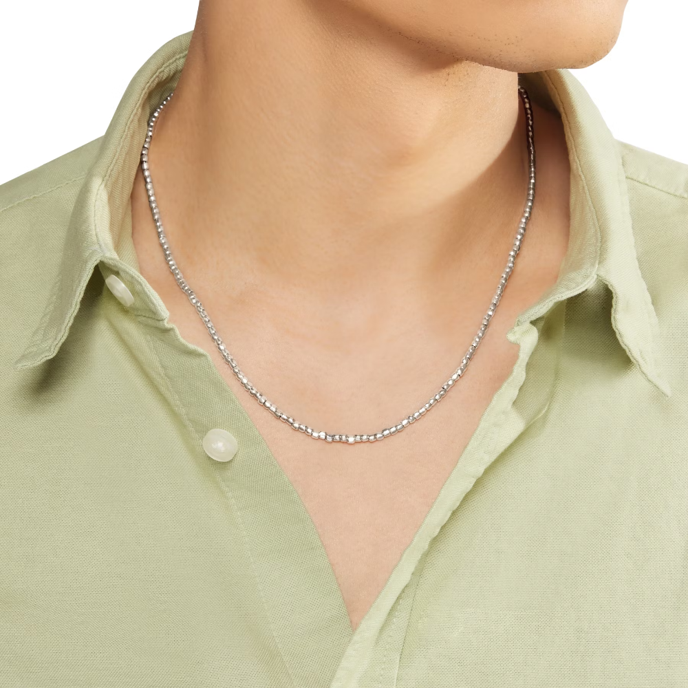 mens silver necklace dodo granelli mini
