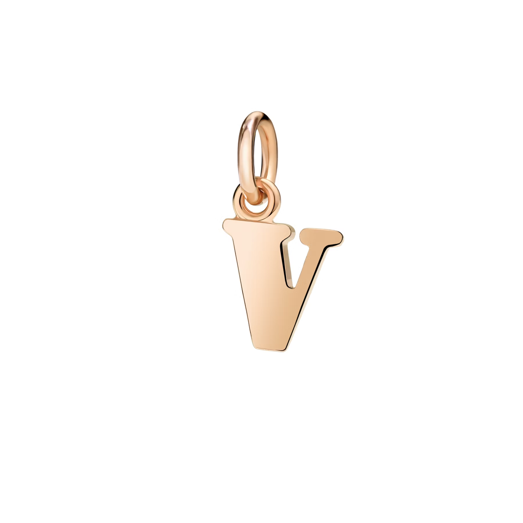 dodo rose gold letter V charm