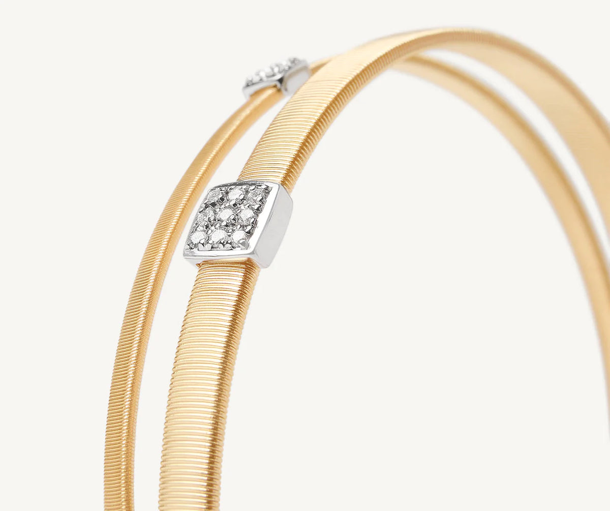 Marco Bicego Masai Classic Gold Diamond Bracelet Two Strand - Orsini Jewellers