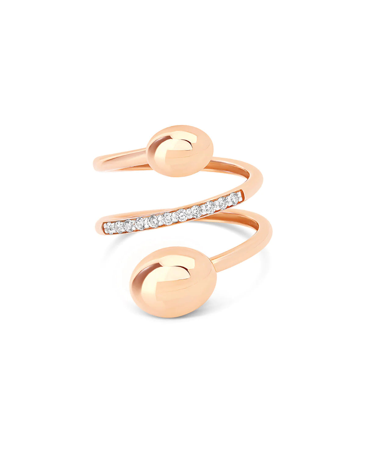Elite Rose Gold and Diamonds Spiral Ring - Orsini Jewellers