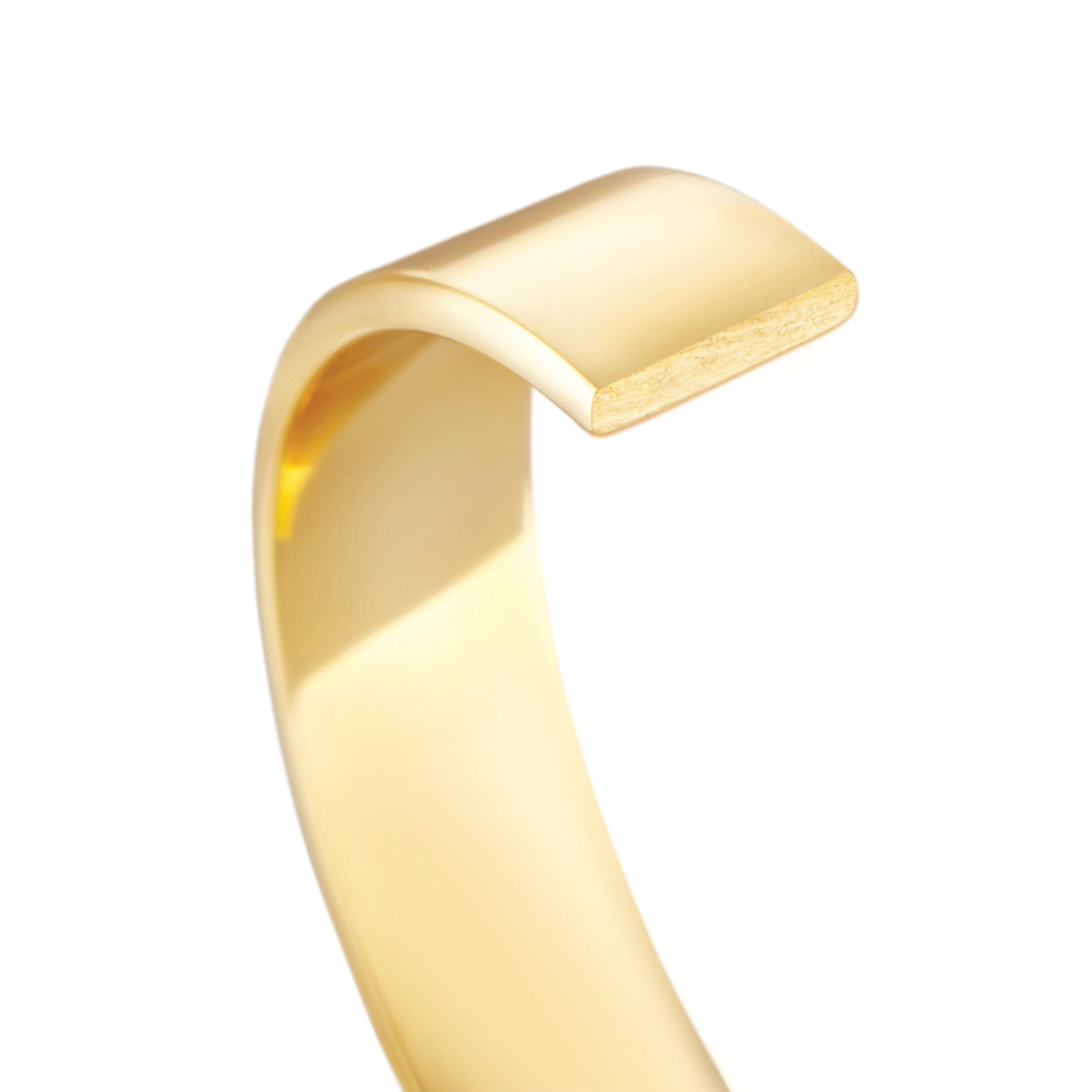Gold Flat Mens Round Wedding Ring Profile Reference