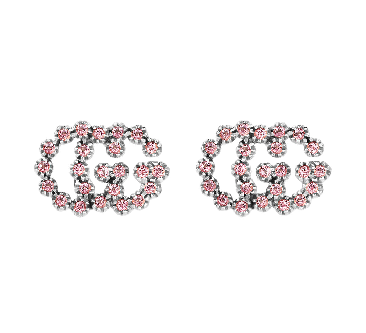 Gucci GG Running Stud earrings Pink Topaz in 18kt white gold - Orsini Jewellers