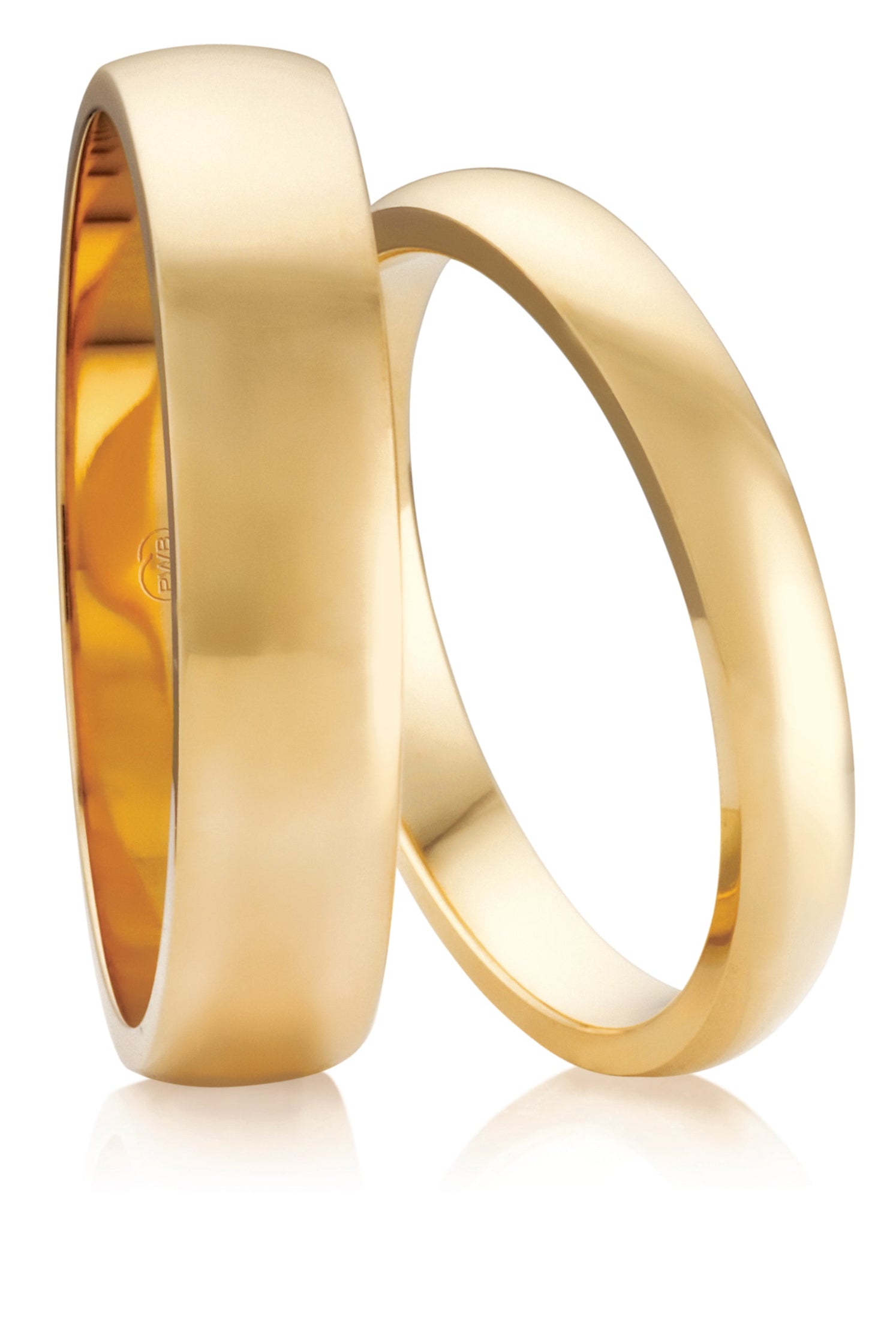 High Half Round Profile Wedding band in Gold
