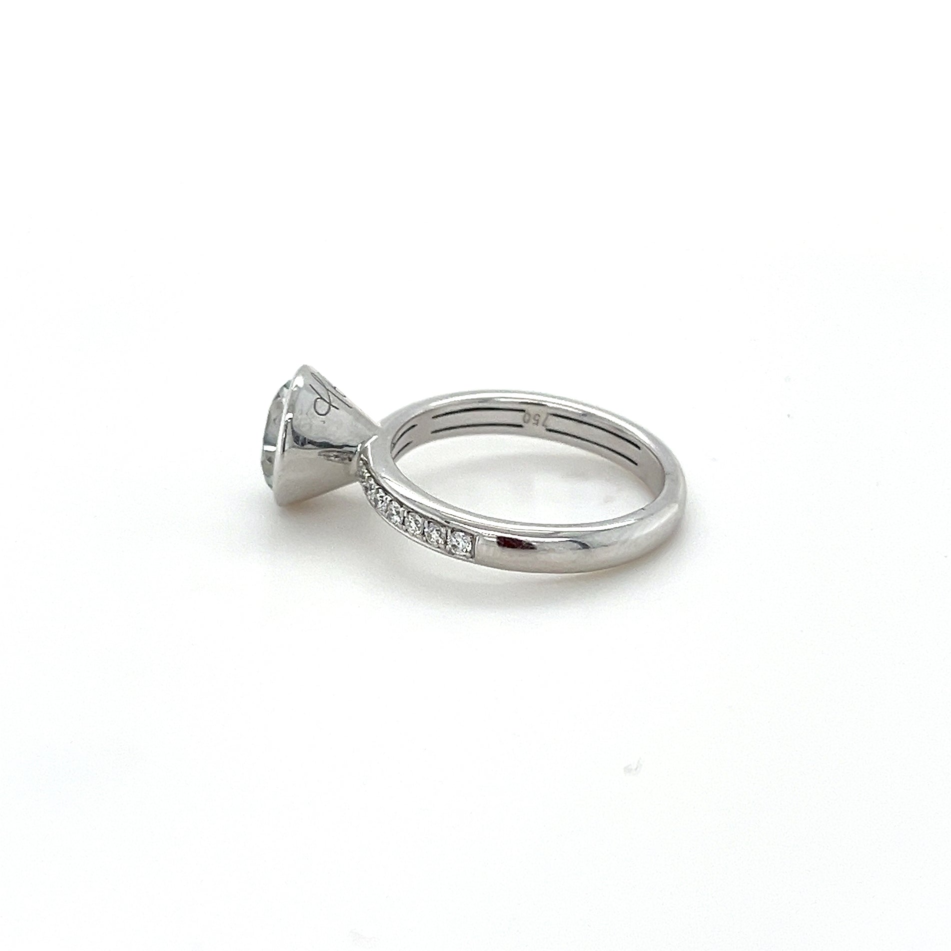 Funghetti Ring in 18k White Gold with White Topaz and Diamonds - Orsini Jewellers NZ