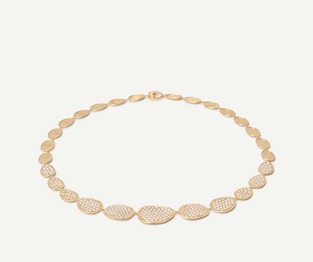 Lunaria diamond necklace in 18k yellow gold