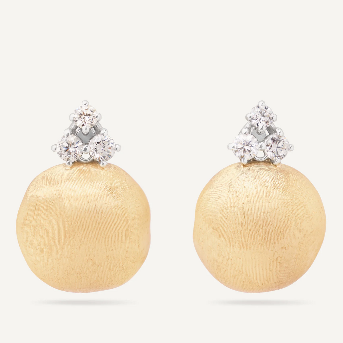 Marco Bicego Africa 18K Yellow Gold Stud Earrings With Diamonds