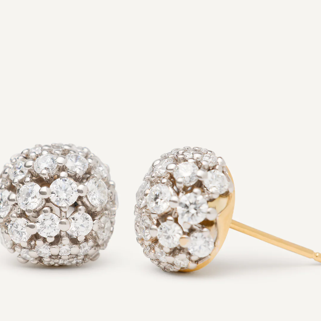 Marco Bicego Africa 18k Gold Diamond Stud Earrings OB1935 B2 YW