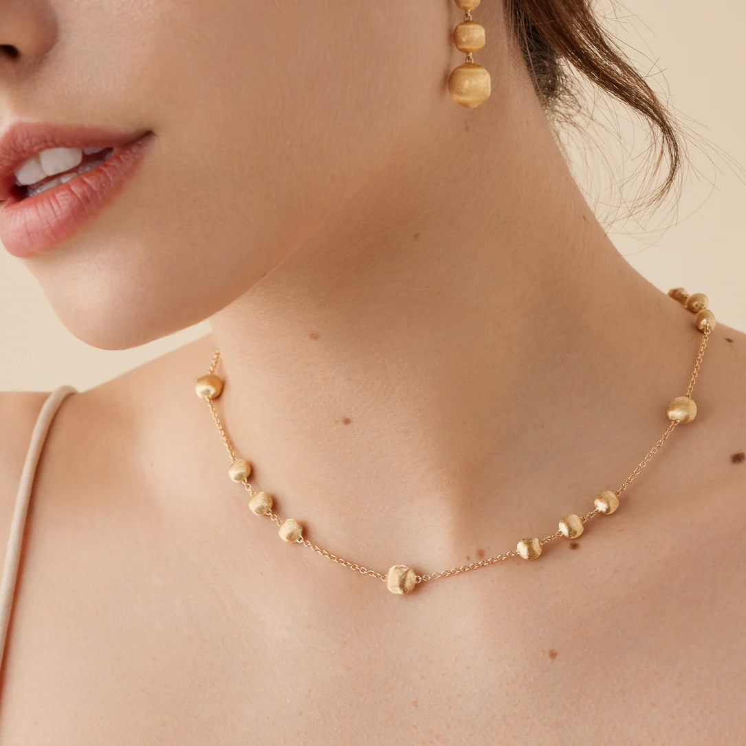 Marco Bicego Africa 18k Yellow Gold Irregular Bead Necklace (Short)