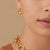 18kt yellow gold diamond-studded citrine quartz earrings
