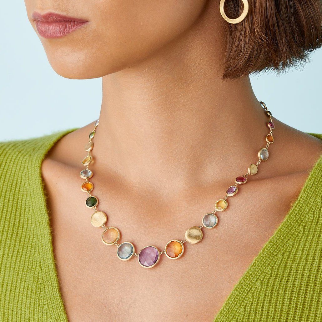 Marco Bicego Jaipur 18k Gold Gemstone Necklace Short CB2160 MIX01 Y