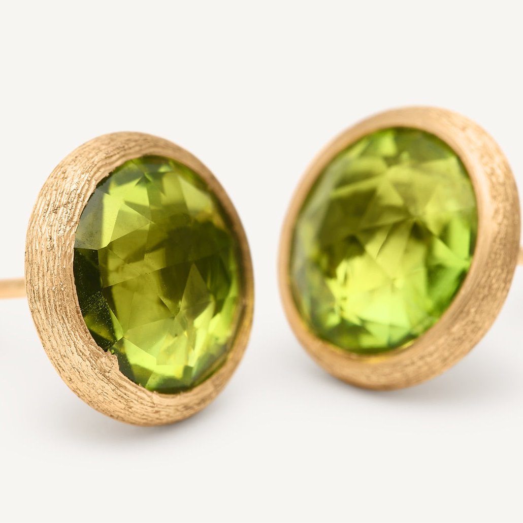 Marco Bicego Jaipur 18k Gold Green Peridot Stud Earrings OB957 PR01 Y