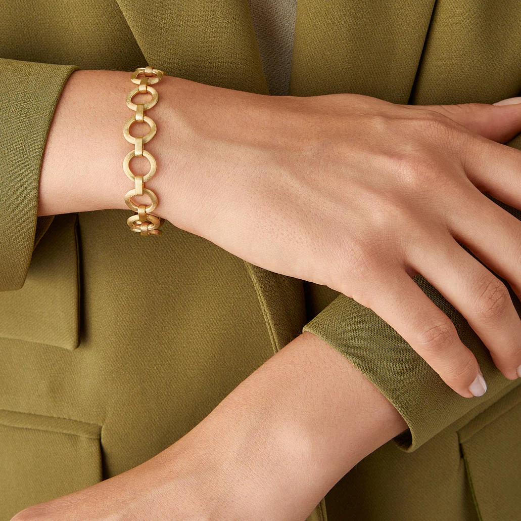 Marco Bicego Jaipur Link Flat Link Gold Bracelet on model