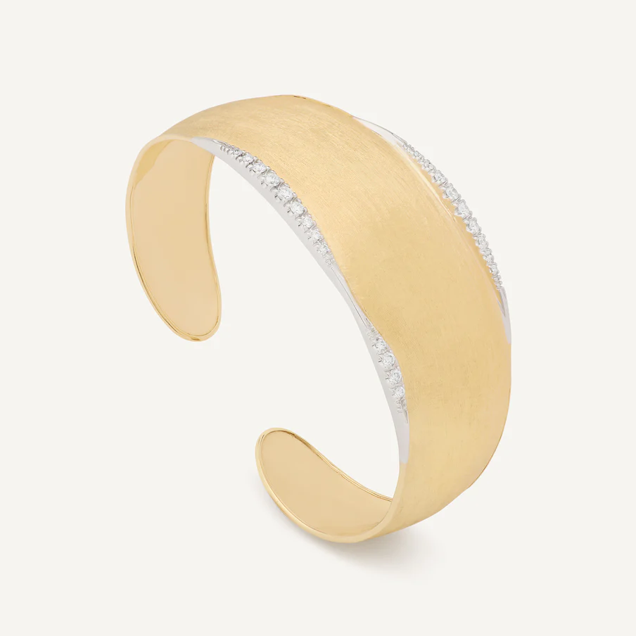 Marco Bicego Lunaria Gold Bangle with Diamond Detail (Large) Orsini Fine Jewellery