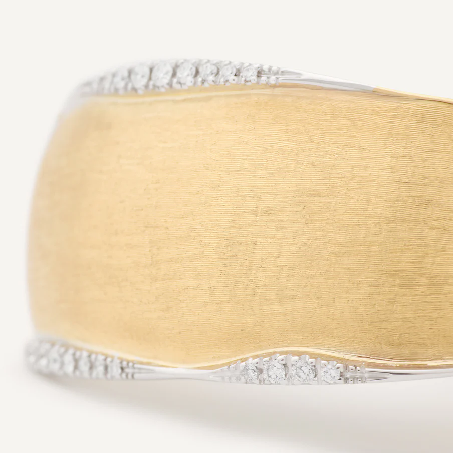Marco Bicego Lunaria Gold Bangle with Diamond Detail (Large) SB125_B_YW