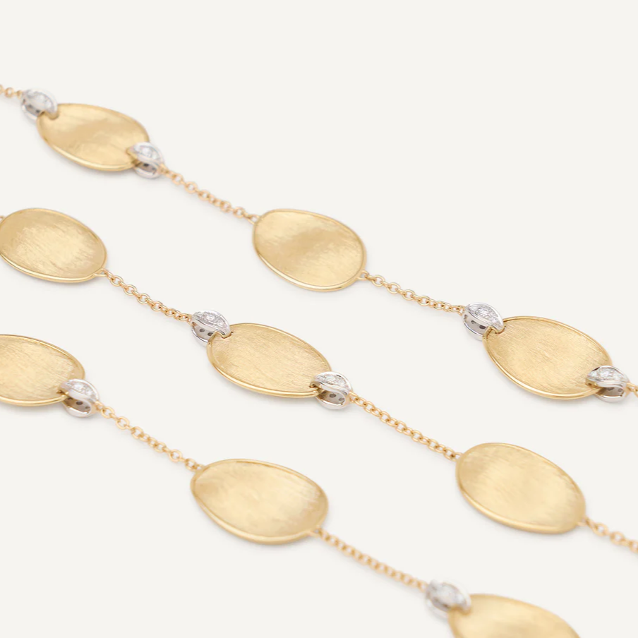 Marco Bicego Lunaria Gold Necklace with Diamonds (Long) Orsini Fine Jewellery