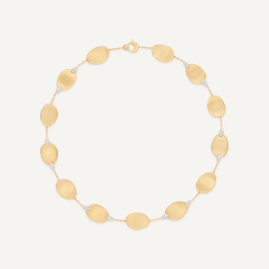 Marco Bicego Lunaria Gold Necklace with Diamonds (Short) CB2099 B Y