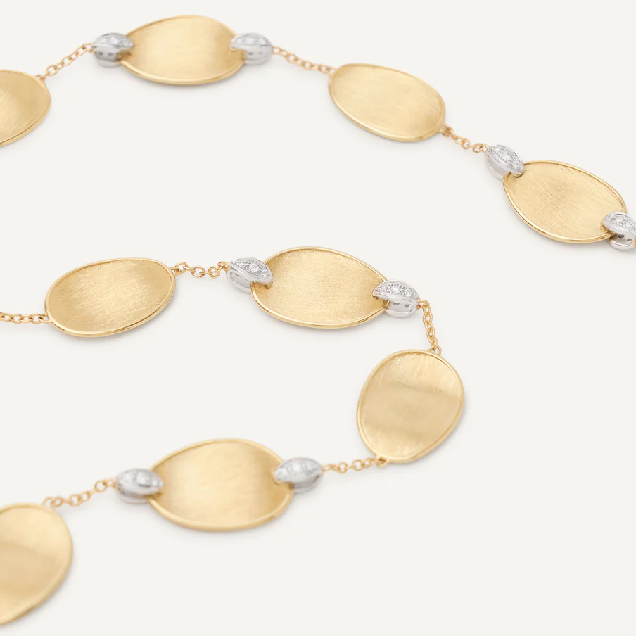 Marco Bicego Lunaria Gold Necklace with Diamonds (Short) CB2099 B Y orsini fine jewellery