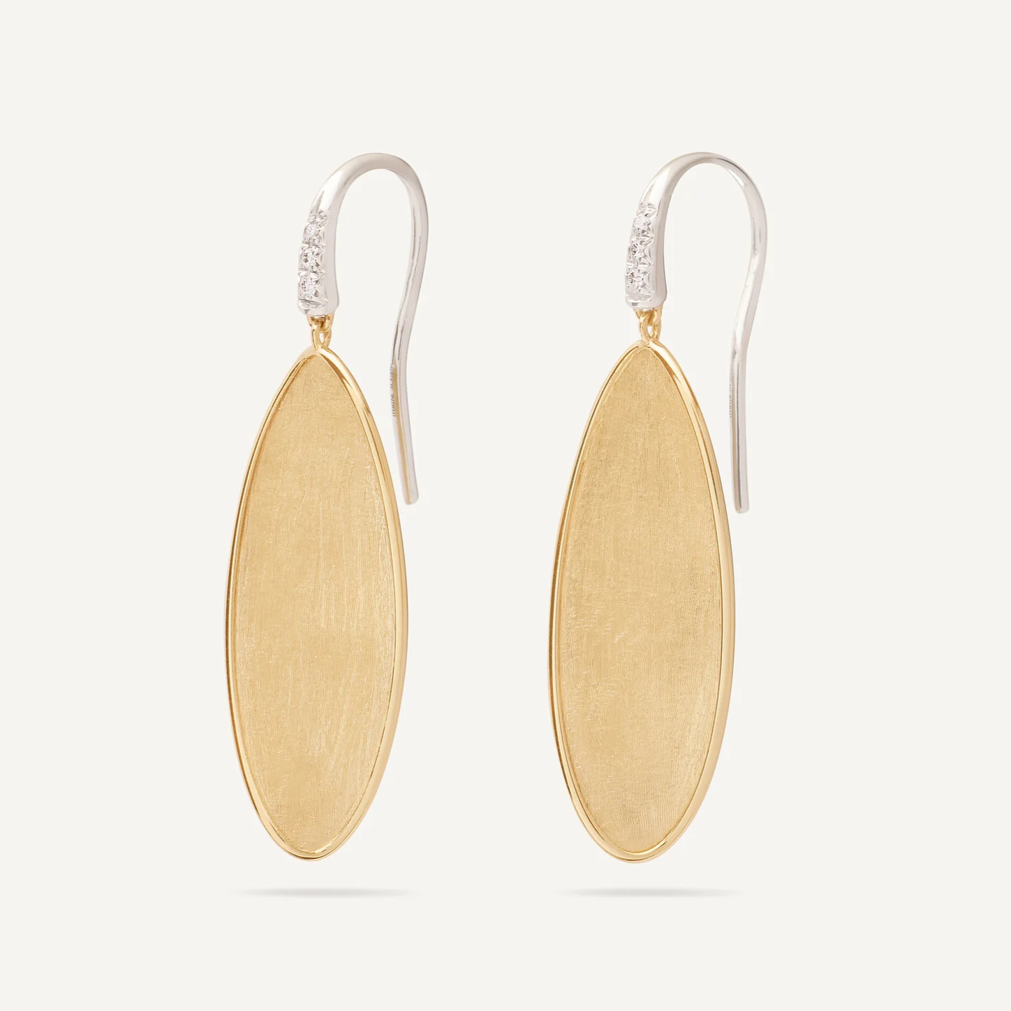 Marco Bicego Lunaria Twist Classic French Hook Earrings with Diamond Detail at Orsini