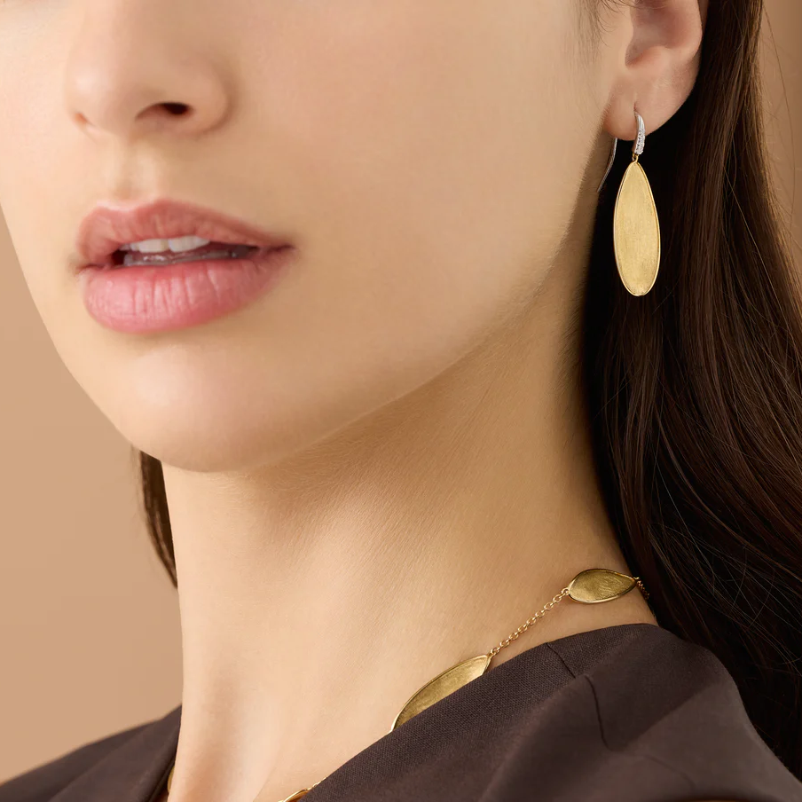 Marco Bicego Lunaria Twist Gold Pendant Earrings with Diamonds OB1913-A_B_YW