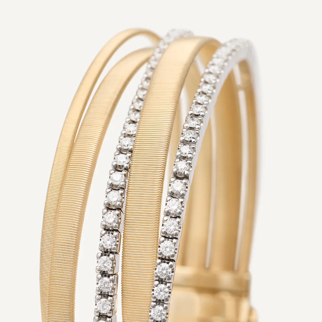 Marco Bicego Masai 18k Gold Diamond Tennis Bracelet 5 Strand BG745-L-B_YW