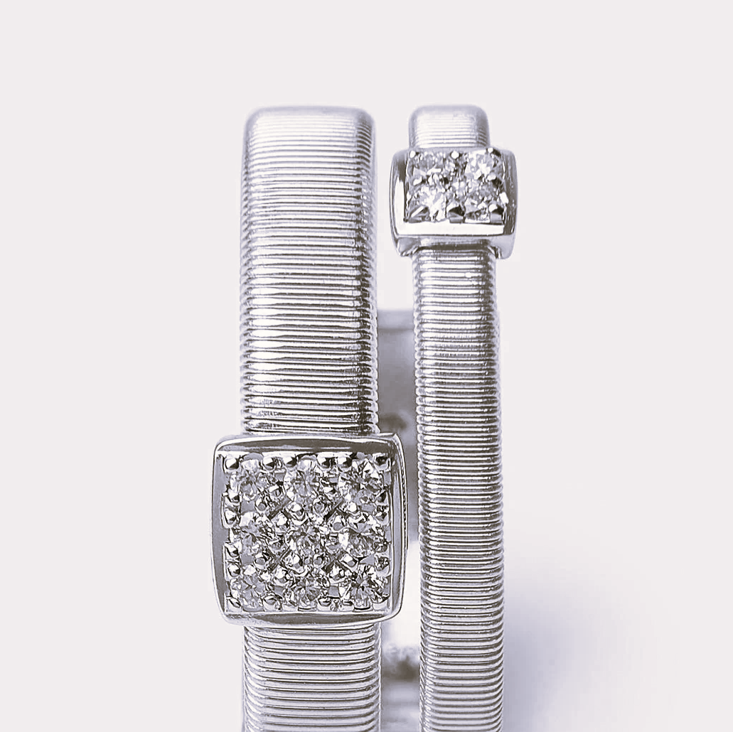 Marco Bicego Masai 18k Gold Pavè Diamond Ring Double