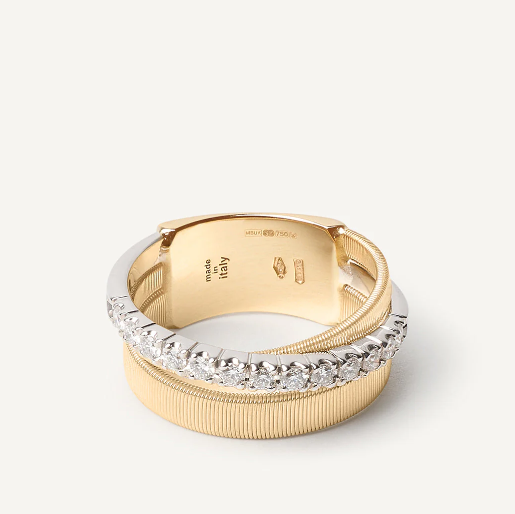 Marco Bicego Masai 18k Yellow Gold Coil Pavè Band Diamond Ring