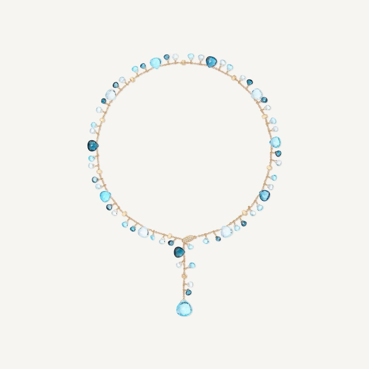 Marco Bicego Paradise 18K Yellow Gold Blue Topaz Lariat Necklace